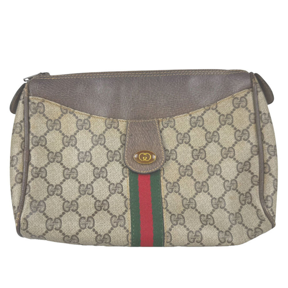 Gucci GUCCI Second Bag Clutch Vintage GG Supreme Canvas Brown Men's Women's z...